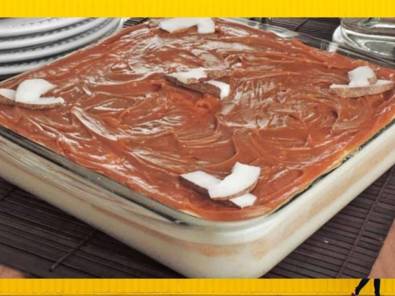 Pavê crocante de coco com doce de leite: irresistível!