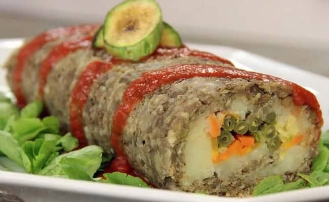 rocambole assado de lentilha e quinoa pro natal