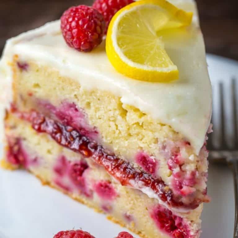bolo de limão e framboesa