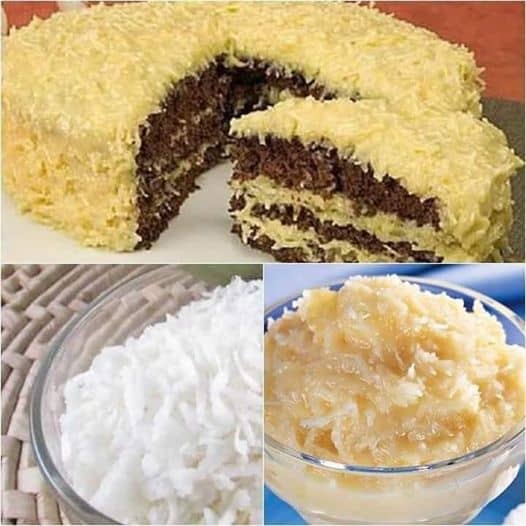 bolo de chocolate e coco