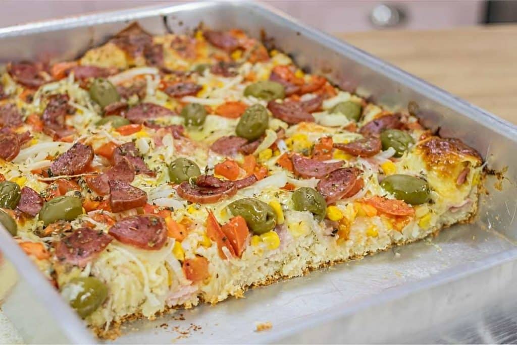 pizza caseira com massa mole