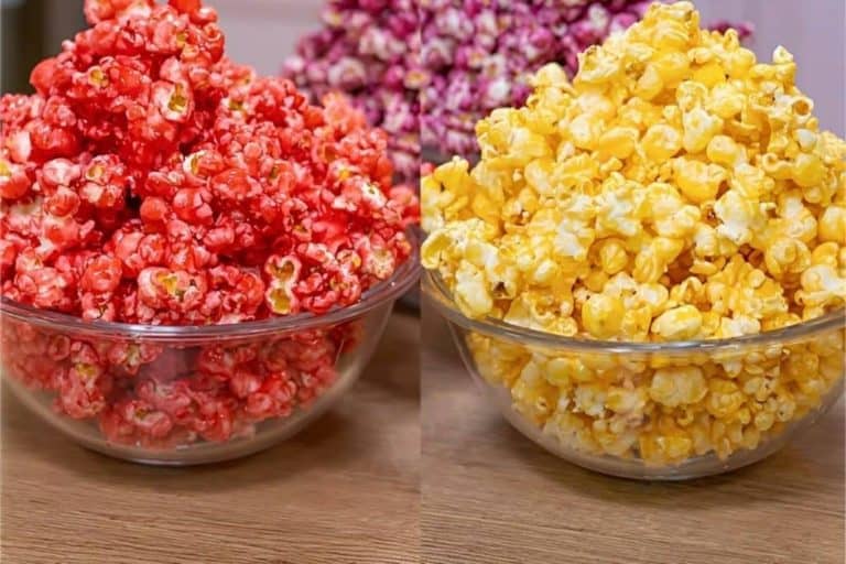 pipoca doce colorida feita com suco em pó