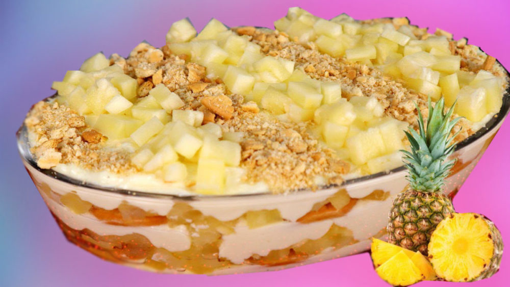 Super geladão de abacaxi,uma delicia de sobremesa,fácil de fazer
