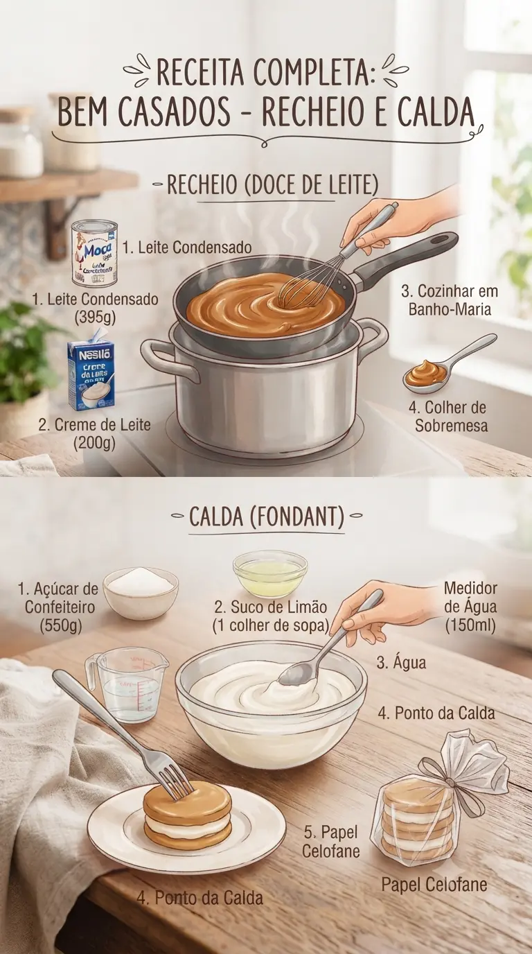 Modo de preparo Bem Casado para Casamento recheio e calda