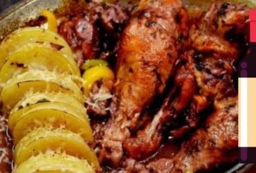 Receita de Frango assado ao vinho: coxas e sobrecoxas suculentas!