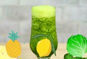 Receita de Suco Detox Cremoso de Couve, Abacaxi e Limão