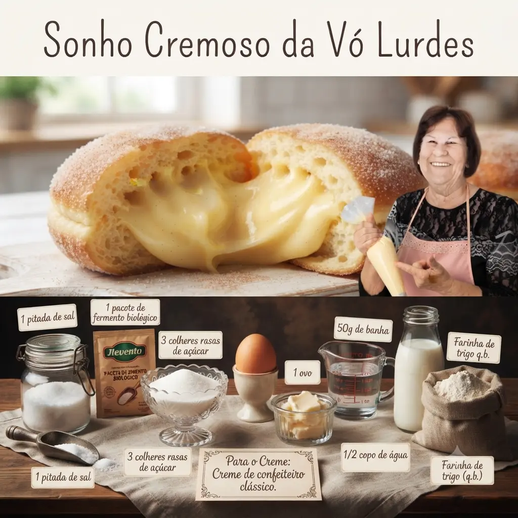 sonho cremoso da vó Lurdes Ingredientes