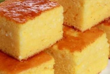 Receita de Bolo cremoso de fubá com calda deliciosa: receita caseira