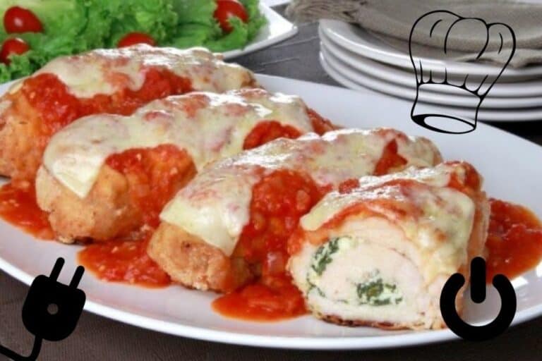 Rolinho de frango empanado à parmegiana