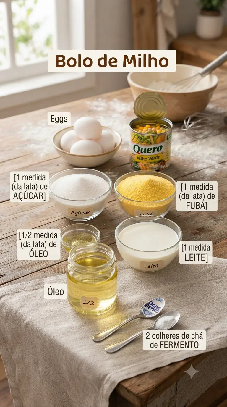 Ingredientes Bolo de Milho de Latinha
