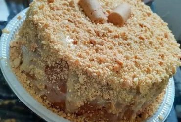 Receita de Bolo Vulcão de Paçoca Cremoso