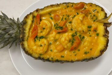 receita camarão no abacaxi