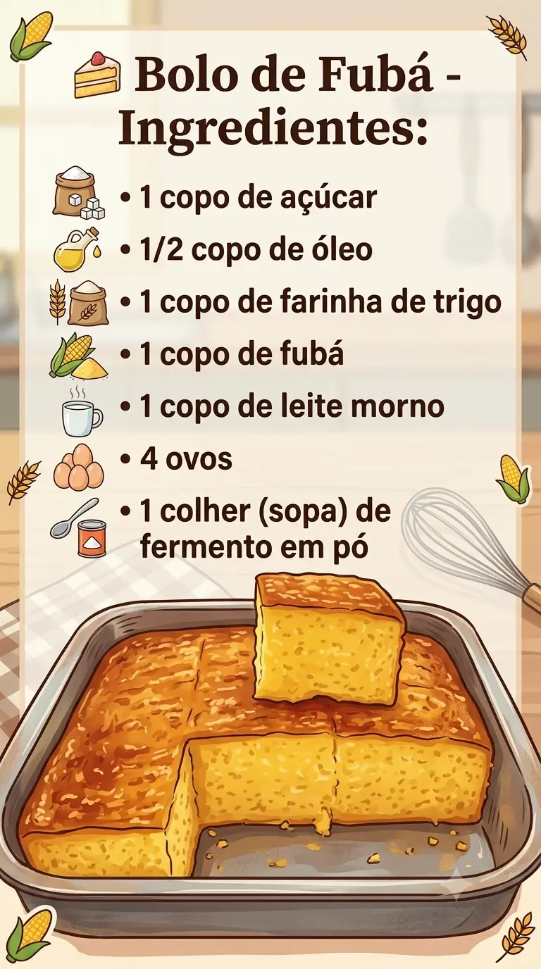 Bolo 5 Copos Fofinho ingredientes