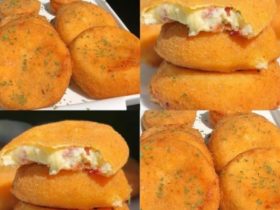 cebola empanada e recheada com creme de queijo