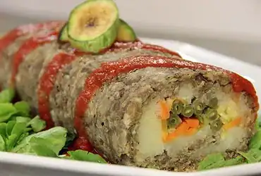rocambole assado de lentilha e quinoa pro natal
