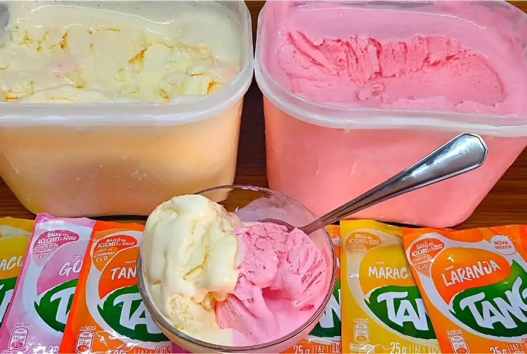 Sorvete caseiro rende 3 litros de sorvete com apenas 1 pacote de suco em pó vários sabores