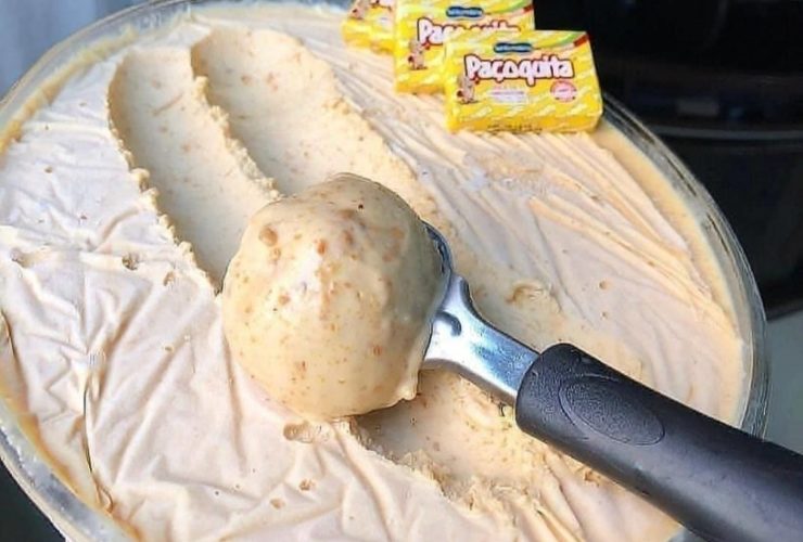 sorvete de paçoca cremoso de 3 ingredientes para seu natal
