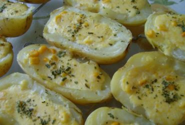 batatas assadas com creme de milho