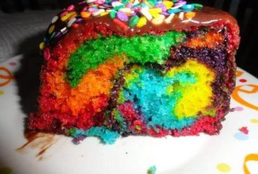 bolo arco iris uma delicia para as crianças