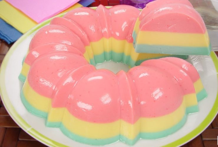 gelatina arco íris para crianças no natal