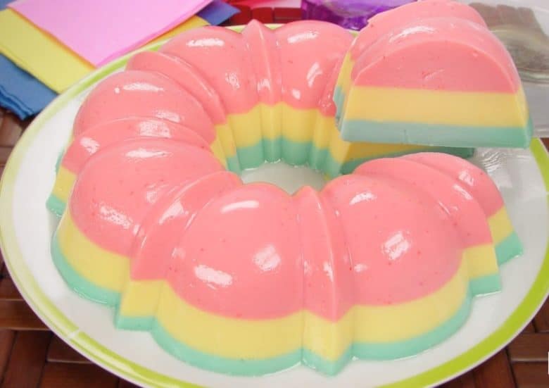 gelatina arco íris para crianças no natal