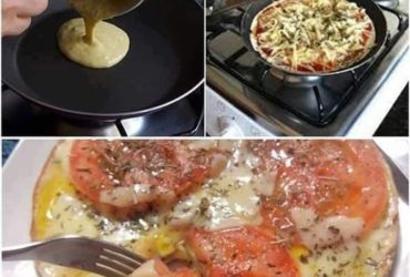 pizza de frigideira com massa caseira