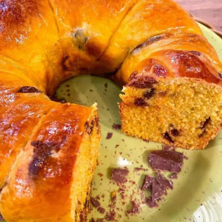 rosca de cenoura com chocolate