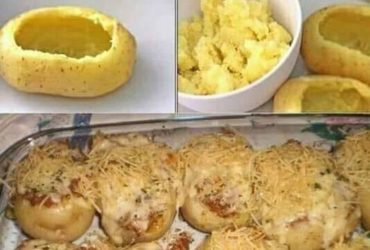 batatas recheadas com carne moída e mussarela
