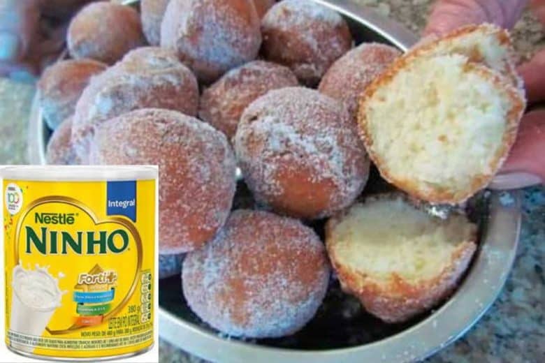 bolinho de chuva com leite em pó