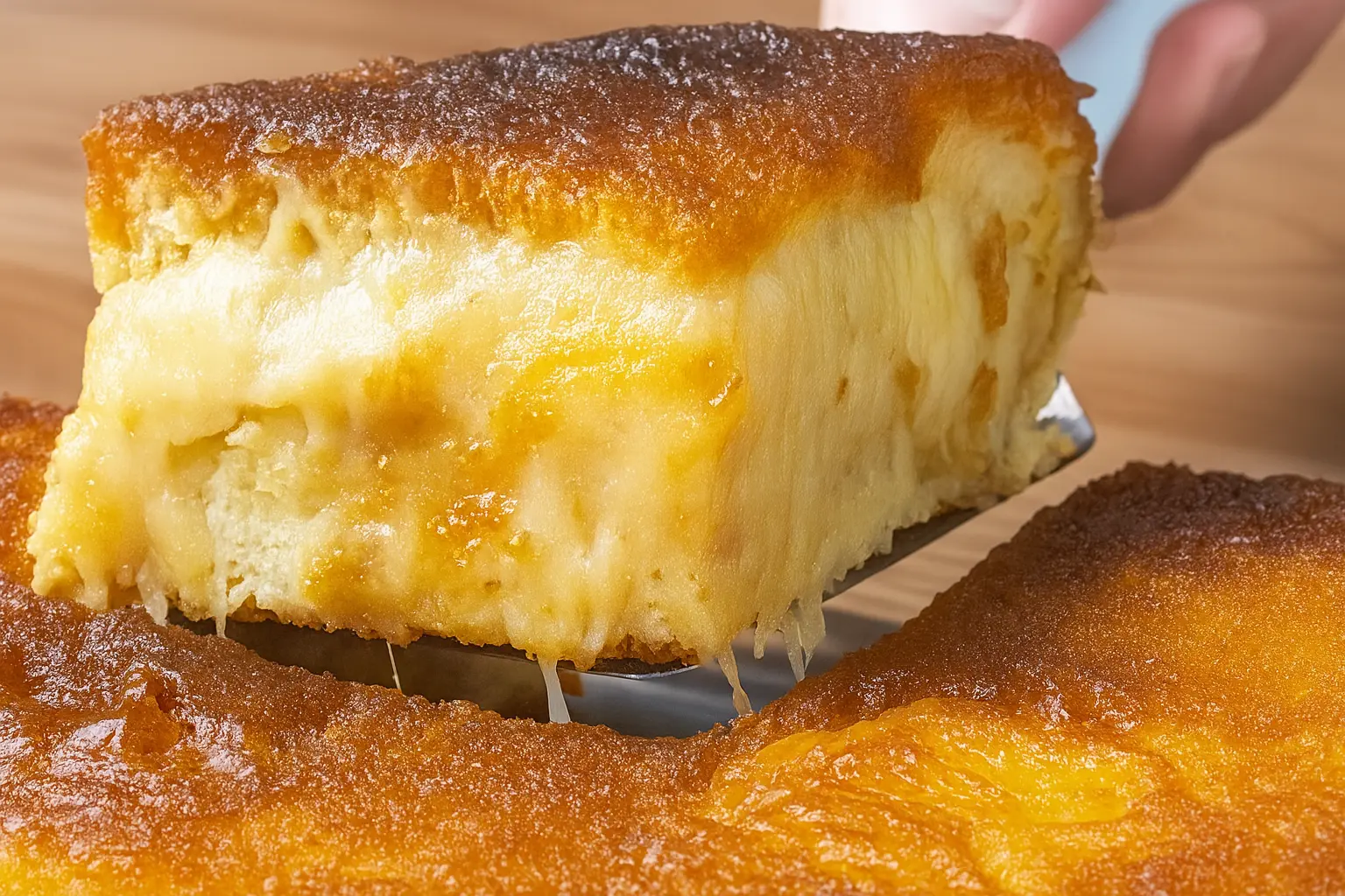 Bolo Moça Morena tradicional com cobertura de coco cremoso servido no prato