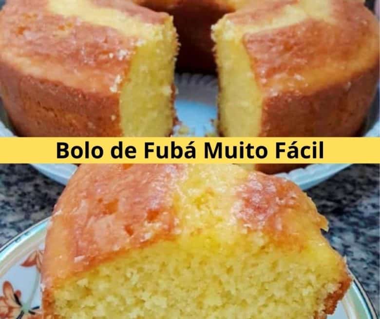 bolo de fubá muito fácil delicioso