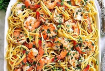 espaguete com camarão scampi