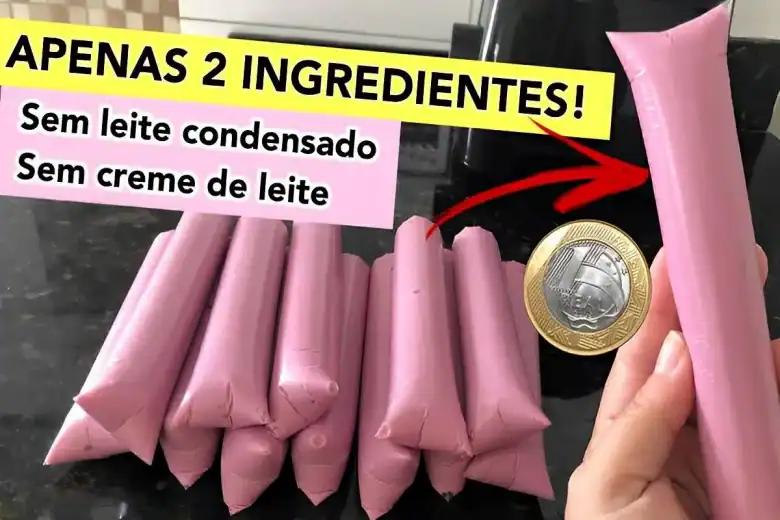 geladinho fácil feito com apenas 2 ingredientes para fazer e vender
