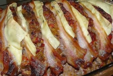 lombo de porco recheado com queijo e bacon