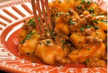 nhoque de batata com carne moída