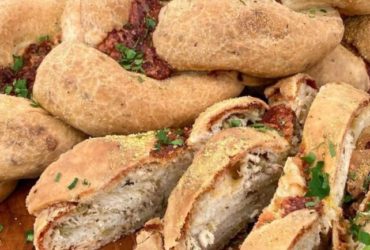 pão de frango trançado