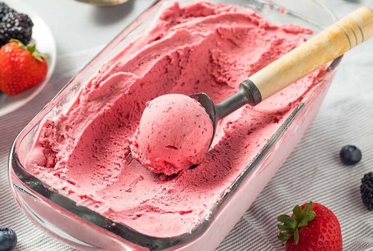 receita de sorvete caseiro de frutas vermelhas