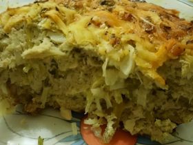 torta cremosa de repolho com sardinha