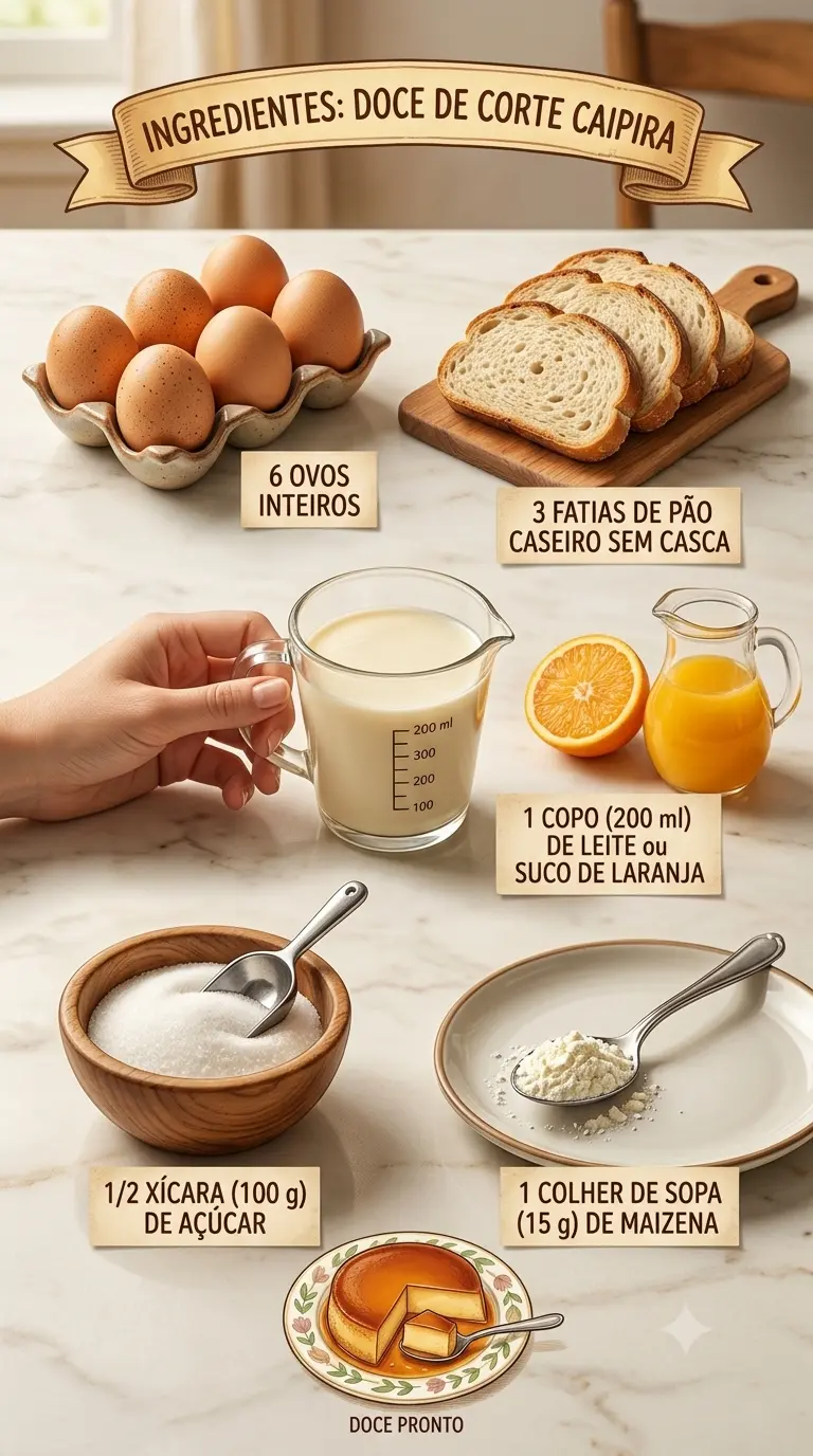 Ingredientes Doce de Corte Caipira 