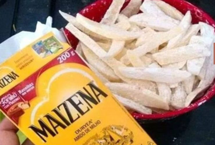 batata frita crocante com maizena