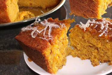 bolo de batata doce e coco
