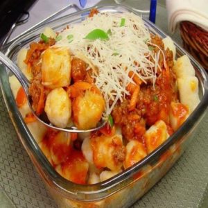 Receita de Nhoque de Batata com molho de carne moída