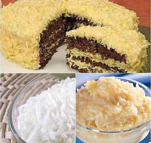 bolo de chocolate e coco