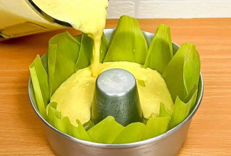 bolo de milho na palha feito no liquidificador