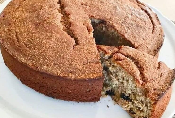 bolo funcional de maçã e banana