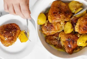 sobrecoxa de frango assada