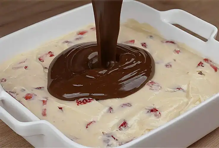sobremesa de morango com chocolate
