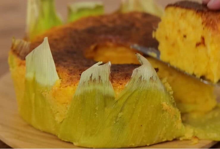 Bolo de milho na palha 100% feito no liquidificador