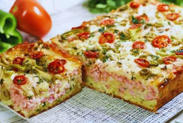 torta de presunto e queijo rápida