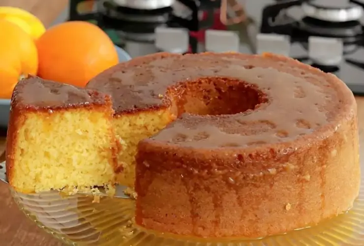 bolo de laranja com calda